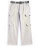 CAVIO Cotton Woven Cargo Pants With Belt - White