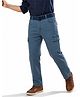CAVIO Cotton Woven Solid Cargo Pants With Belt - Blue