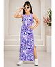 STH Knitted Knit Sleeveless Marble Pattern Printed Dress - Purple