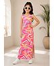 STH Knitted Knit Sleeveless Marble Pattern Printed Dress - Light Pink