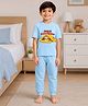 Palgrave Cotton Knit Half Sleeves Sloth Printed Tee & Pants Night Suit - Light Blue
