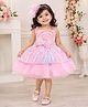 TINY MINY MEE Elastane Woven Sleeveless Sequins Embellished Bow Applique Detailed Dress - Pink