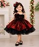 TINY MINY MEE Elastane Woven Sleeveless Shimmer & Ruffle Detailed Dress - Black