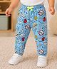 3PIN Cotton Knit Abstract Printed Track Pants - Blue