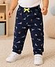 3PIN Cotton Knit Sea Life Printed Track Pants - Navy Blue
