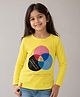 3PIN Cotton Knit Full Sleeves Venn Diagram Printed Tee - Yellow