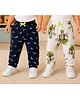 3PIN Cotton Knit Pack Of 2 Sea Life & Zebra Printed Track Pants - Multi Colour