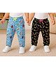 3PIN Cotton Knit Pack Of 2 Typography Printed Track Pants - Multi Colour