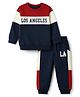 Babyhug 100% Cotton Terry Knit Full Sleeves T-Shirt and Pant with Los Angeles Print in Red