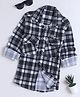 Fourfolds Cotton Blend Woven Full Sleeves Checked Shirt - Black & White