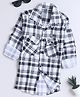 Fourfolds Cotton Blend Woven Full Sleeves Checked Shirt - White