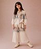 My Milestones Cotton Woven Full Sleeves Floral Printed Top & Pants Set - Off White
