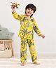 Playful Threads 100% Cotton Woven Full Sleeves Tropical Theme & Animals Printed Coordinating Shirt & Pajama Night Suit - Yellow