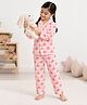 Playful Threads 100% Cotton Woven Full Sleeves Elephant Printed Coordinating Shirt & Pajama Night Suit - Pink