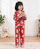 Playful Threads 100% Cotton Woven Full Sleeves Animal Printed Coordinating Shirt & Pajama Night Suit - Red