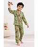 Playful Threads 100% Cotton Woven Full Sleeves Floral Printed Coordinating Shirt & Pajama Night Suit - Green