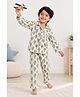 Playful Threads 100% Cotton Woven Full Sleeves Hot Air Balloon Printed Coordinating Shirt & Pajama Night Suit - White