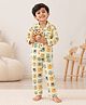 Playful Threads 100% Cotton Woven Full Sleeves Owl Printed Coordinating Shirt & Pajama Night Suit - White