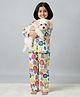Playful Threads 100% Cotton Woven Full Sleeves Floral Printed Coordinating Shirt & Pajama Night Suit - White