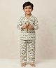 Playful Threads 100% Cotton Woven Full Sleeves Camels Printed Coordinating Shirt & Pajama Night Suit - White