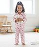 Playful Threads 100% Cotton Woven Full Sleeves Flamingo Printed Coordinating Shirt & Pajama Night Suit - Pink