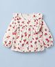 Babyhug 100% Cotton Woven Top with Full Sleeves and Floral Print in White for 4-5 Years