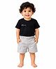 Bloomup Cotton Blend Knit Half Sleeves Urban Tides Never Rest Tee & Cargo Pants - Black