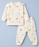 Doreme Unisex Full Sleeves Fleece Winter Wear Suits Bear Print 18-24M