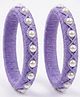 LIL PITAARA Pearl Embellished Bangles - Purple