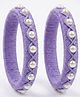 LIL PITAARA Pearl Embellished Bangles - Purple