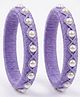 LIL PITAARA Pearl Embellished Bangles - Purple