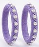 LIL PITAARA Pearl Embellished Bangles - Purple