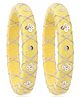 LIL PITAARA Sequin & Zari Patti Embellished Bangles - Yellow