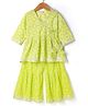 Baal Leela Female 3/4th Sleeves Cotton Kurta & Churidar/Salwar Set Lime Green 14 (0-6m)