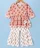 Baal Leela Female 3/4th Sleeves Cotton Kurta & Churidar/Salwar Set Pink & white 14 (0-6m)