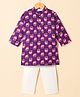 Baal Leela Male Full Sleeves Cotton Kurta Pyjama Set Purple 14 (0-6m)
