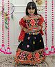 BownBee Cotton Mirror Work Chaniya Choli with Dupatta - Black