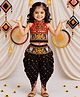 BownBee Cotton Halter Neck Choli With Dhoti-Black