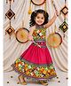 Bownbee Cotton Bandhani Halter Neck Chaniya Choli With Dandiya - Pink