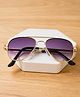 DukieKooky Solid UV Protected Aviator Rimmed Sunglasses With Case - Purple & Gold