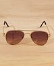 DukieKooky Gradient UV Protected Aviator Rimmed Sunglasses With Case - Brown & Golden