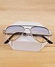 DukieKooky Gradient UV Protected Aviator Rimmed Sunglasses With Case - Yellow & Silver