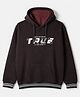 Ruff Cotton Mixes Knit Hoodie with Full Sleeves and True Print with Kangaroo Pockets - Maroon