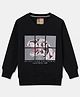 Duke Cotton Fleece Blend Knit Round Rib at Neck Sweatshirt with Full Raglan Sleeves and Dinosaur Print - Black