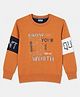 Duke Cotton Fleece Blend Knit Round Rib at Neck Sweatshirt with Full Sleeves and Know Your Worth Slogan Print - Light Orange