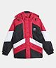 Duke Woven Front Zipper Padded Quilted Winter Puffer Jacket with Full Sleeves and Color Block - Black
