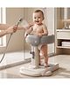 StarAndDaisy Baby Bath Stand for 3-24 Months, Adjustable Height, 360° Surrounding Support, Non-Slip Base, Integrated Shower Holder, Infant Bathing Seat for Comfortable Washing, White & Grey