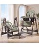 StarAndDaisy 2 in 1 Swing Royal High Chair for Baby 5 Level Height Adjustable Feeding Chair 3 Position Recline Dual Layer Removable Tray 5 Point Safety Harness Footrest and Lockable Wheels