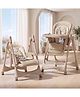 StarAndDaisy 2 in 1 Swing Royal High Chair for Baby 5 Level Height Adjustable Feeding Chair 3 Position Recline Dual Layer Removable Tray 5 Point Safety Harness Footrest and Lockable Wheels
