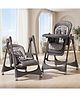 StarAndDaisy 2 in 1 Swing Royal High Chair for Baby 5 Level Height Adjustable Feeding Chair 3 Position Recline Dual Layer Removable Tray 5 Point Safety Harness Footrest and Lockable Wheels